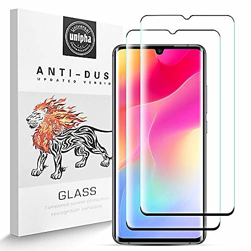 

zidwzidwei tempered glass screen protector for xiaomi mi note10 lite, 9h anti-scratch tempered glass, 3d curved fit, bubble-free hd film, 2 pieces xiaomi mi note10 lite full screen screen protector