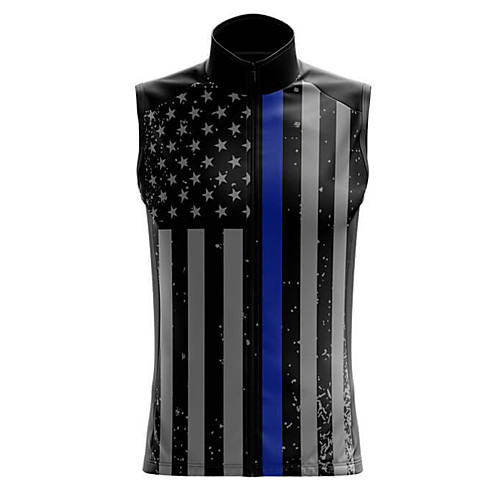 

21Grams Women's Sleeveless Cycling Jersey Summer Spandex Polyester Bule / Black American / USA Stars National Flag Bike Jersey Top Mountain Bike MTB Road Bike Cycling Breathable Back Pocket Sports