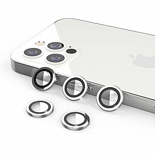 

[5 pack] uniqueme compatible with iphone 12 pro 6.1 inch camera lens protector camera cover protection [easy installation][anti-scratch] [fit well for camera][not for iphone 12 pro max]- silver