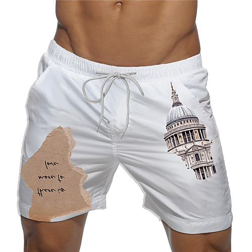 

Men's Designer Casual / Sporty Big and Tall Quick Dry Breathable Soft Holiday Beach Swimming Pool Shorts Bermuda shorts Swim Trucks Pants Graphic Prints London Letter Short Drawstring Elastic