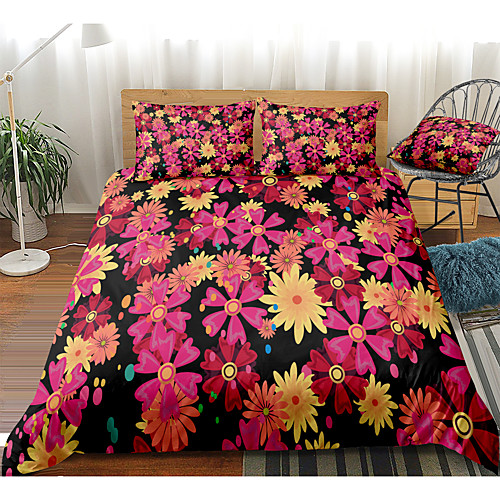 

Duvet Cover Sets 3 Piece Rayon / Polyester 3D Rainbow Reactive Print Bohemian Style