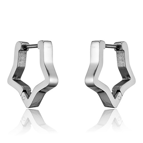 

Men's Earrings Classic Holiday Birthday Stylish Simple Stainless Steel Earrings Jewelry Silver For Street Formal Date Festival 1pc
