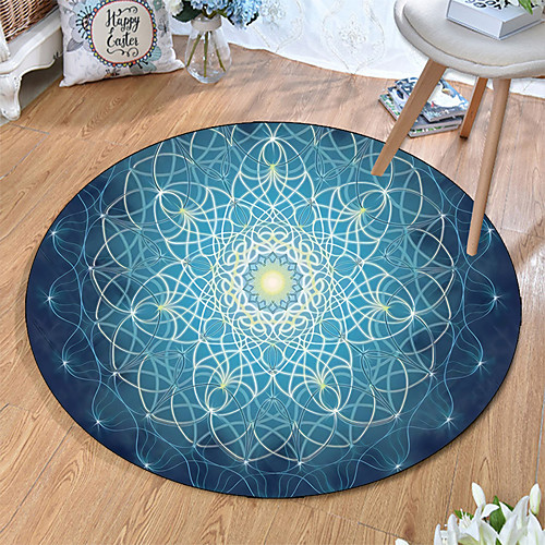 

Round 5mm Area Rugs Machine Made Polyster Non Skid Modern 3D