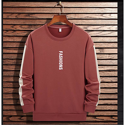 

Men's Pullover Sweatshirt Letter Round Neck Casual Hoodies Sweatshirts Long Sleeve Blue White Black