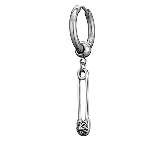 

Men's Earrings Classic Holiday Birthday Stylish Simple Stainless Steel Earrings Jewelry Silver For Street Formal Date Festival 1pc
