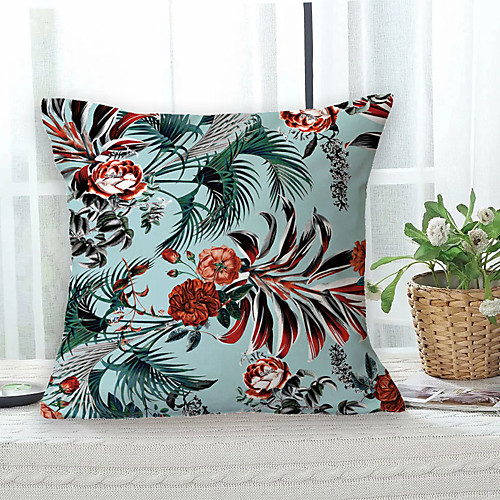

Floral Double Side Cushion Cover 1PC Soft Decorative Square Throw Pillow Cover Cushion Case Pillowcase for Bedroom Livingroom Superior Quality Machine Washable Outdoor Cushion for Sofa Couch Bed Chair Garden Theme