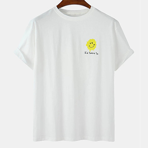 

Men's Unisex Tee T shirt Hot Stamping Graphic Prints Sun Letter Plus Size Print Short Sleeve Casual Tops Cotton Basic Designer Big and Tall White Black Light gray