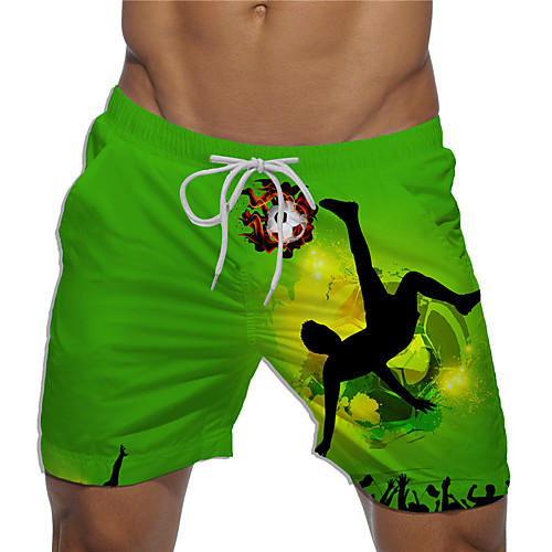 

Men's Designer Casual / Sporty Big and Tall Quick Dry Breathable Soft Holiday Beach Swimming Pool Shorts Bermuda shorts Swim Trucks Pants Graphic Prints Character Football Short Drawstring Elastic