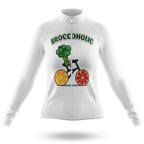 

21Grams Women's Long Sleeve Cycling Jersey Spandex White Cartoon Bike Top Mountain Bike MTB Road Bike Cycling Quick Dry Moisture Wicking Sports Clothing Apparel / Stretchy / Athleisure