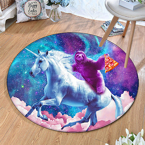 

Round 5mm Area Rugs Machine Made Polyster Non Skid Modern 3D