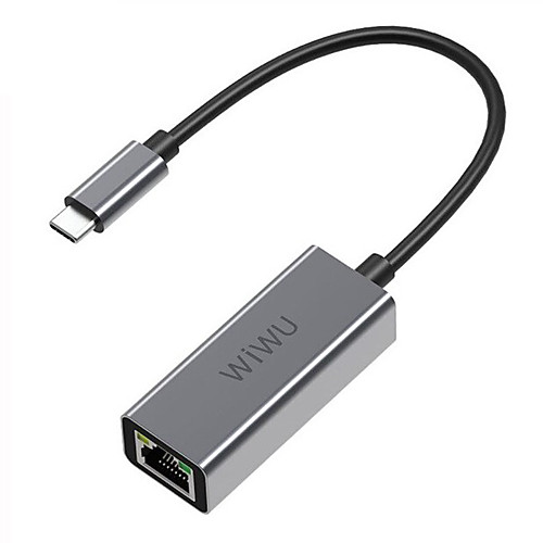 

WiWU High Speed Alpha RJ45 USB 3.0 USB C to RJ45 USB Hub 1 Ports For Windows, PC, Laptop