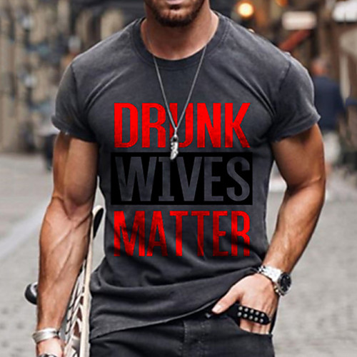 

Men's Unisex Tee T shirt Shirt Hot Stamping Graphic Prints Letter Plus Size Zero two Print Short Sleeve Casual Tops Cotton Basic Designer Big and Tall Round Neck Black Dark Gray / Summer