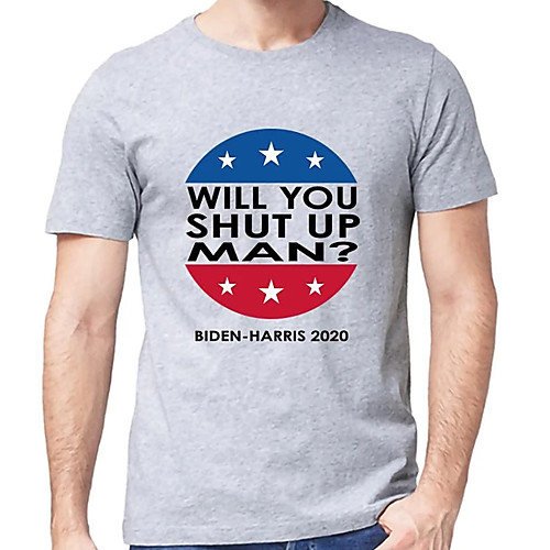 

Men's Unisex Tee T shirt Hot Stamping Graphic Prints Star Letter Plus Size Print Short Sleeve Casual Tops Cotton Basic Designer Big and Tall Light gray