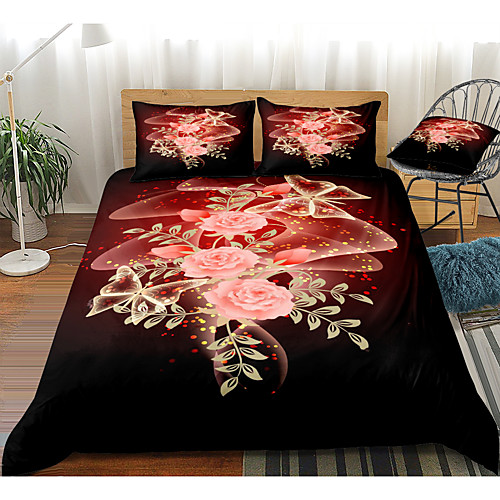 

Duvet Cover Sets 3 Piece Rayon / Polyester 3D Rainbow Reactive Print Bohemian Style