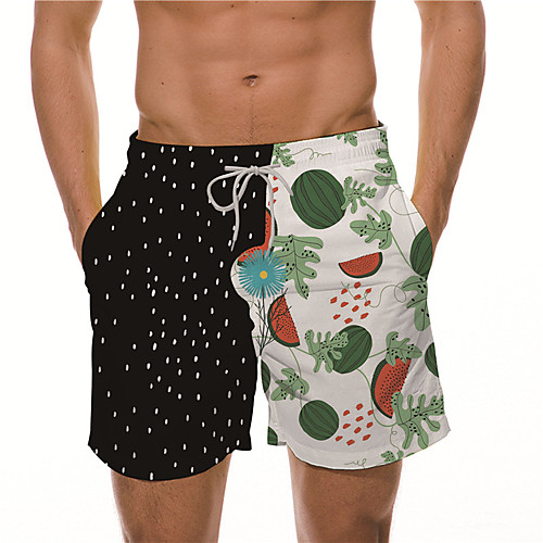 

Men's Designer Casual / Sporty Big and Tall Quick Dry Breathable Soft Holiday Beach Swimming Pool Shorts Bermuda shorts Swim Trucks Pants Plants Graphic Prints Fruit Short Drawstring Elastic