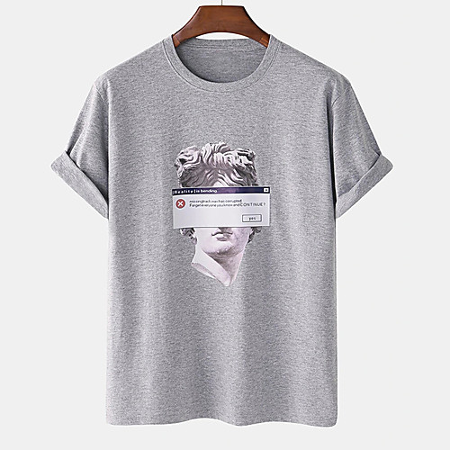 

Men's Unisex Tee T shirt Hot Stamping Graphic Prints Human Plus Size Print Short Sleeve Casual Tops Cotton Basic Designer Big and Tall White Black Khaki