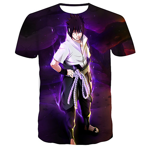 

Inspired by Naruto Uchiha Sasuke Anime Cartoon 100% Polyester 3D 3D Harajuku Graphic T-shirt For Women's / Men's
