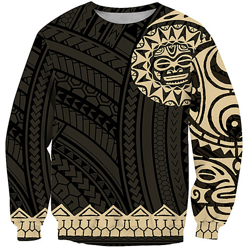 

Men's Unisex Plus Size Sweatshirt Pullover Sweatshirt Tribal Graphic Prints Print Round Neck Casual Daily Holiday 3D Print Basic Designer Hoodies Sweatshirts Long Sleeve 1 2 3