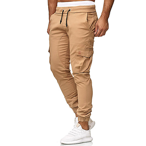 

Men's Chino Daily Pants Chinos Pants Solid Colored Full Length White Army Green Black Grey Khaki