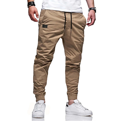 

Men's Casual / Sporty Pants Chinos Pants Solid Colored Full Length Black Khaki Green Gray