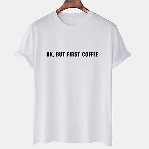 

Men's Unisex Tee T shirt Hot Stamping Graphic Prints Letter Plus Size Print Short Sleeve Casual Tops Cotton Basic Designer Big and Tall White Black