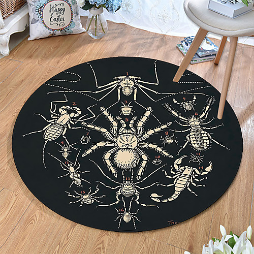 

Round 5mm Area Rugs Machine Made Polyster Non Skid Modern 3D