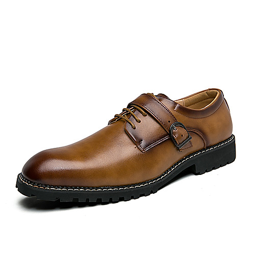 

Men's Oxfords Printed Oxfords Business Casual Classic Daily Party & Evening Leather Synthetics Non-slipping Height-increasing Wear Proof Rainbow Black Brown Fall Winter
