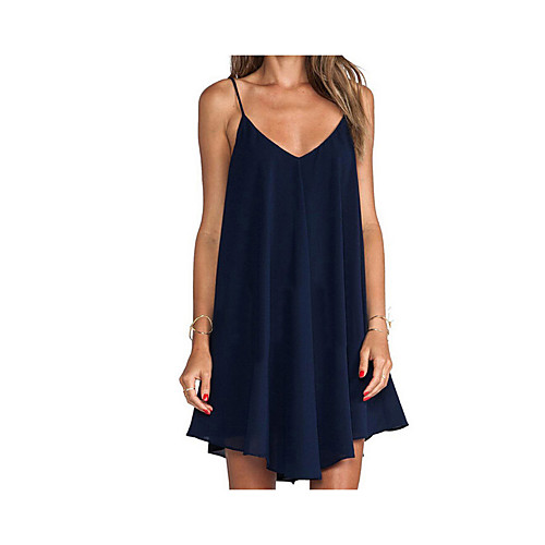 

Women's Strap Dress Knee Length Dress Dusty Blue Black Sleeveless Solid Color Fall Summer V Neck Casual Sexy Party Loose 2021 S M L XL XXL 3XL 4XL 5XL 6XL