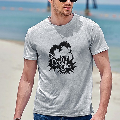 

Men's Tee T shirt Hot Stamping Cartoon Graphic Prints Letter Plus Size Print Short Sleeve Casual Tops Cotton Basic Designer Big and Tall White Gray