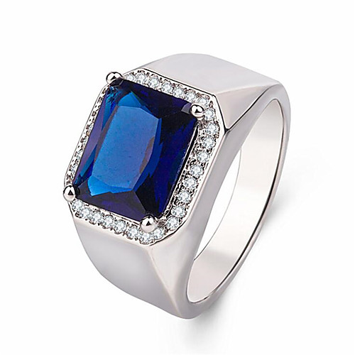 

Ring Synthetic Sapphire Geometrical Silver Copper Totem Series Fashion 1pc Adjustable / Men's