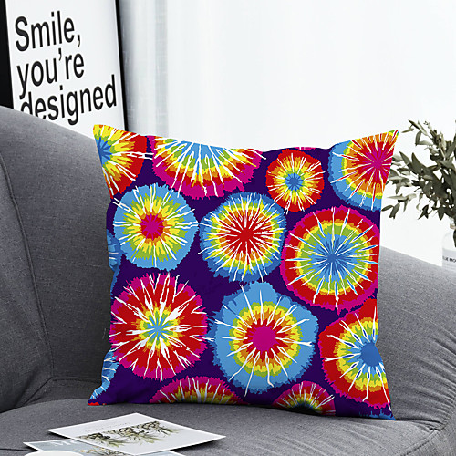 

1 Pc Polyester Pillow Cover Colourful Fireworking Geometric 3D Simple Square Zipper Traditional Classic