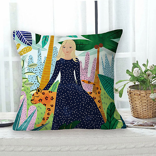 

Tropical Double Side Cushion Cover 1PC Soft Decorative Square Throw Pillow Cover Cushion Case Pillowcase for Bedroom Livingroom Superior Quality Machine Washable Outdoor Cushion for Sofa Couch Bed Chair Fairytale Theme