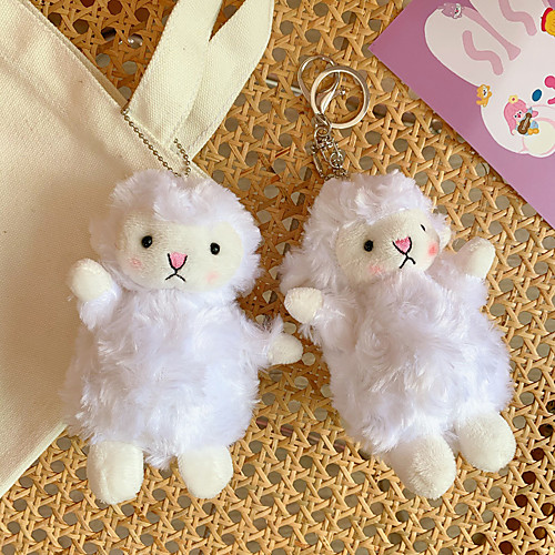

sheep keychain cute girl cute pendant doll lamb bag pendant soft cute accessories keychain female
