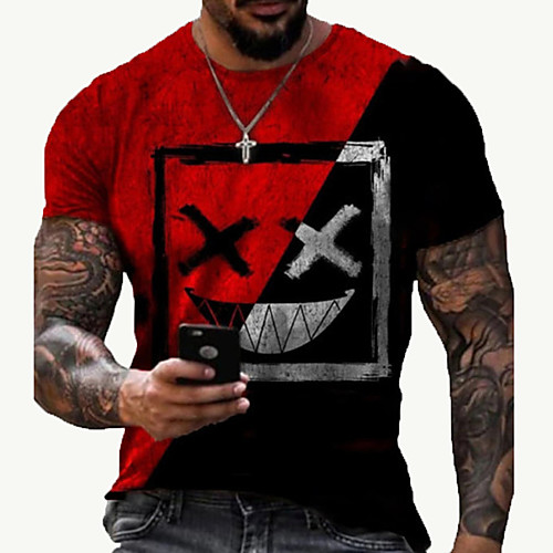 

Men's Tee T shirt Shirt 3D Print Graphic Prints Grimace Print Short Sleeve Daily Tops Cotton Casual Designer Big and Tall Round Neck Black / Red Black / Gray Blue / Summer