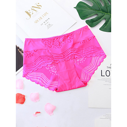

Women's Lace / Hole Brief Micro-elastic High Waist 1 PC Wine One-Size