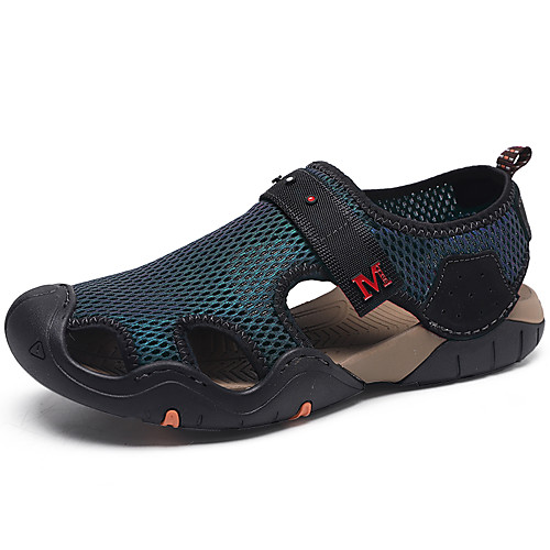 

Men's Sandals Flat Sandals Outdoor Hiking Sandals Casual Daily Outdoor Mesh Breathable Non-slipping Wear Proof Blue Black Spring Summer