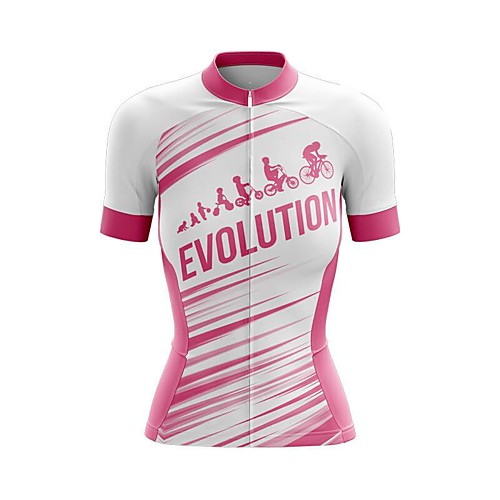 

21Grams Women's Short Sleeve Cycling Jersey Summer Spandex Pink Stripes Bike Top Mountain Bike MTB Road Bike Cycling Sports Clothing Apparel / Stretchy / Athleisure