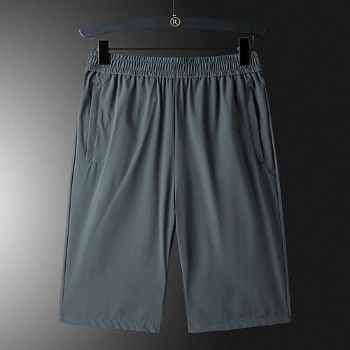 

Men's Simple Shorts Cycling Quick Dry Moisture Wicking Breathable Soft Outdoor Sports Daily Sports Straight Shorts Pants Solid Colored Short Sporty Pocket Elastic Waist Black Grey