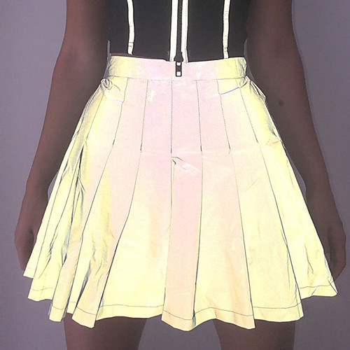 

Women's Weekend Nightclub Party Streetwear Skirts Solid Colored Pleated Gray