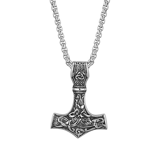 

horhear mjolnir necklace thor's hammer pendant viking amulet jewelry stainless steel for men women