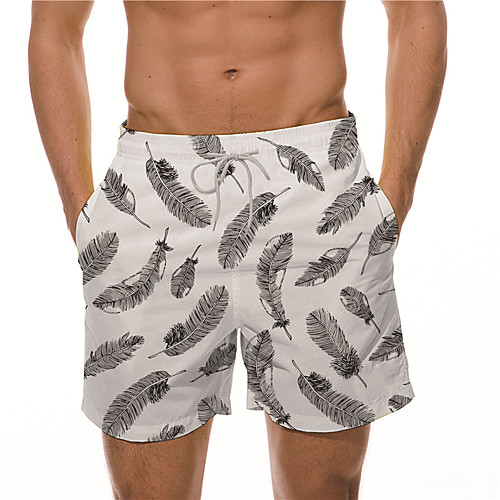 

Men's Designer Casual / Sporty Big and Tall Quick Dry Breathable Soft Holiday Beach Swimming Pool Shorts Bermuda shorts Swim Trucks Pants Graphic Prints Feather Short Drawstring Elastic Drawstring