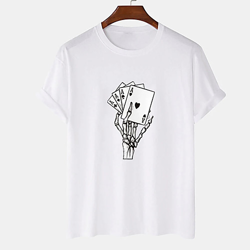 

Men's Unisex Tee T shirt Hot Stamping Graphic Prints Skull Plus Size Print Short Sleeve Casual Tops Cotton Basic Designer Big and Tall White Black Dark Gray
