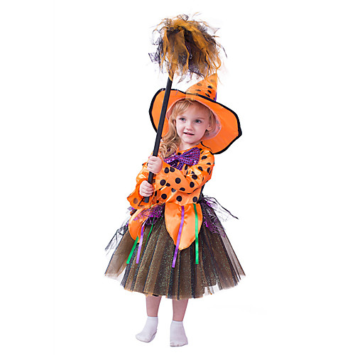 

Witch Dress Masquerade Girls' Movie Cosplay Vacation Halloween Brown Dress Halloween Carnival Masquerade Polyester