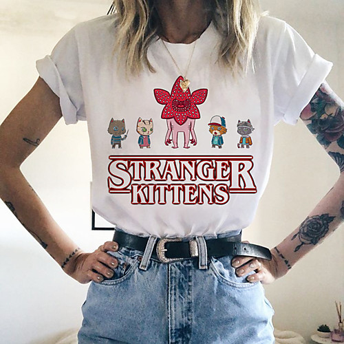 

Inspired by Stranger Things Cosplay Anime Cartoon Polyester / Cotton Blend Print Harajuku Graphic Kawaii T-shirt For Women's / Men's