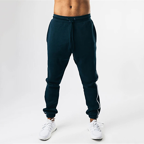 

Men's Stylish Sporty Casual / Sporty Streetwear Breathable Soft Daily Sports Jogger Pants Pants Solid Color Full Length Drawstring Elastic Waist Black / Red Black / White Navy Blue Gray Coffee