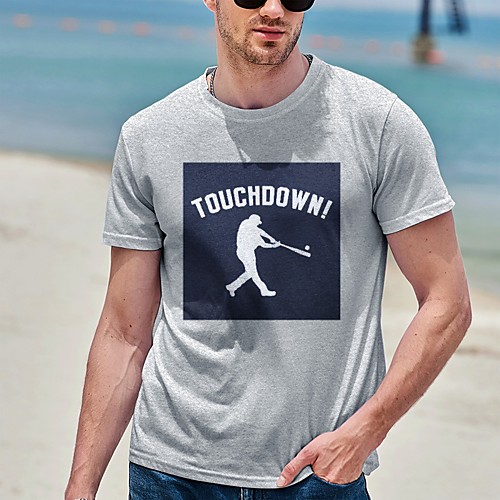 

Men's Tee T shirt Hot Stamping Graphic Prints Character Plus Size Print Short Sleeve Casual Tops Cotton Basic Designer Big and Tall White Gray
