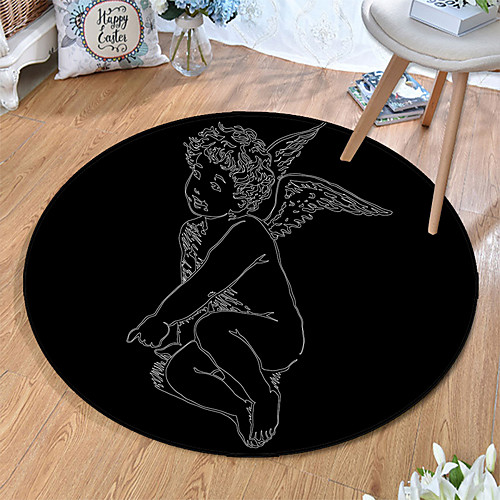 

Round 5mm Area Rugs Machine Made Polyster Non Skid Modern 3D