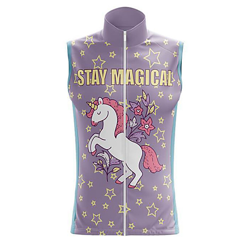 

21Grams Women's Sleeveless Cycling Jersey Summer Spandex Polyester Purple Stars Bike Jersey Top Mountain Bike MTB Road Bike Cycling Breathable Back Pocket Sports Clothing Apparel / Stretchy