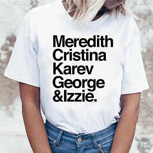

Inspired by Greys Anatomy Cosplay Anime Cartoon Polyester / Cotton Blend Print Harajuku Graphic Kawaii T-shirt For Women's / Men's