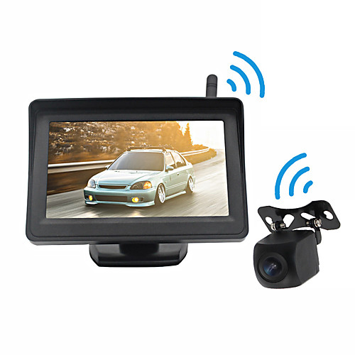 

Factory Outlet PZ703407-W LCD Digital Screen Wireless Car Reversing Monitor / Reversing Radar Kit Waterproof / 360° monitoring for Car